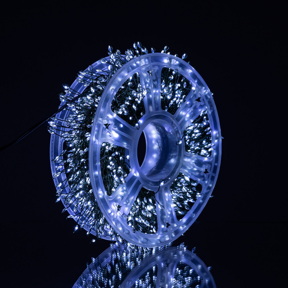 Garlando Новорічна гірлянда кімнатна роса 100 м 3000 LED Хвойна лапа зелений провід Біле сяйво Киев - изображение 4