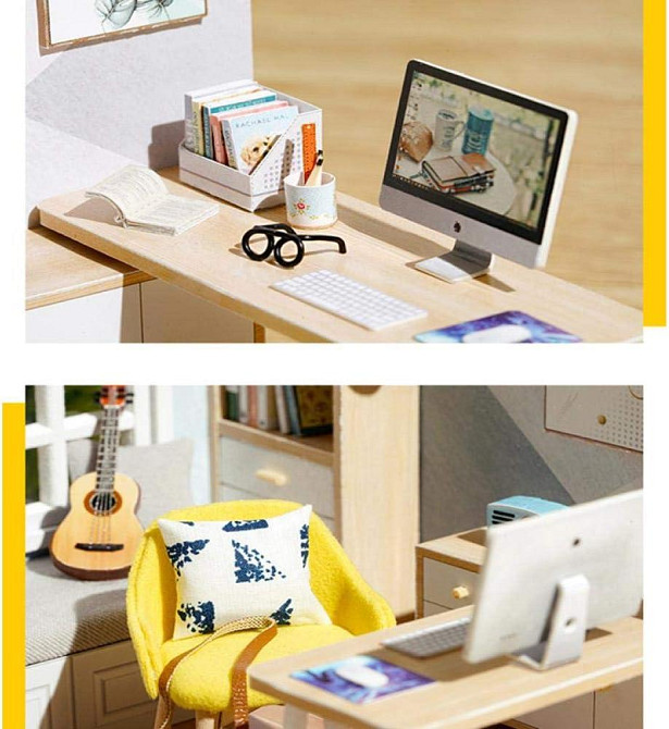 Румбокс Солнечная Студия Roombox Sunshine Study DIY Cute Room + Пылезащитный купол (QT007) Киев - изображение 7