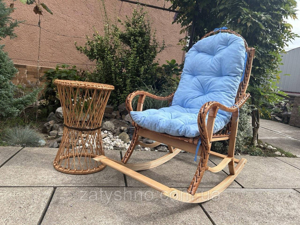 Меблі плетені з лози з гойдалкою та столом Київ - фото 3