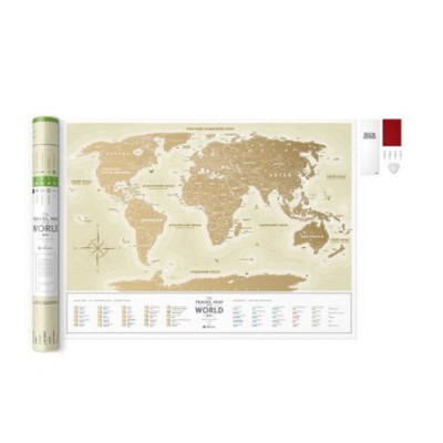 Скретч карта 1DEA.me Travel Map Gold World українська (13001) Вінниця - фото 3