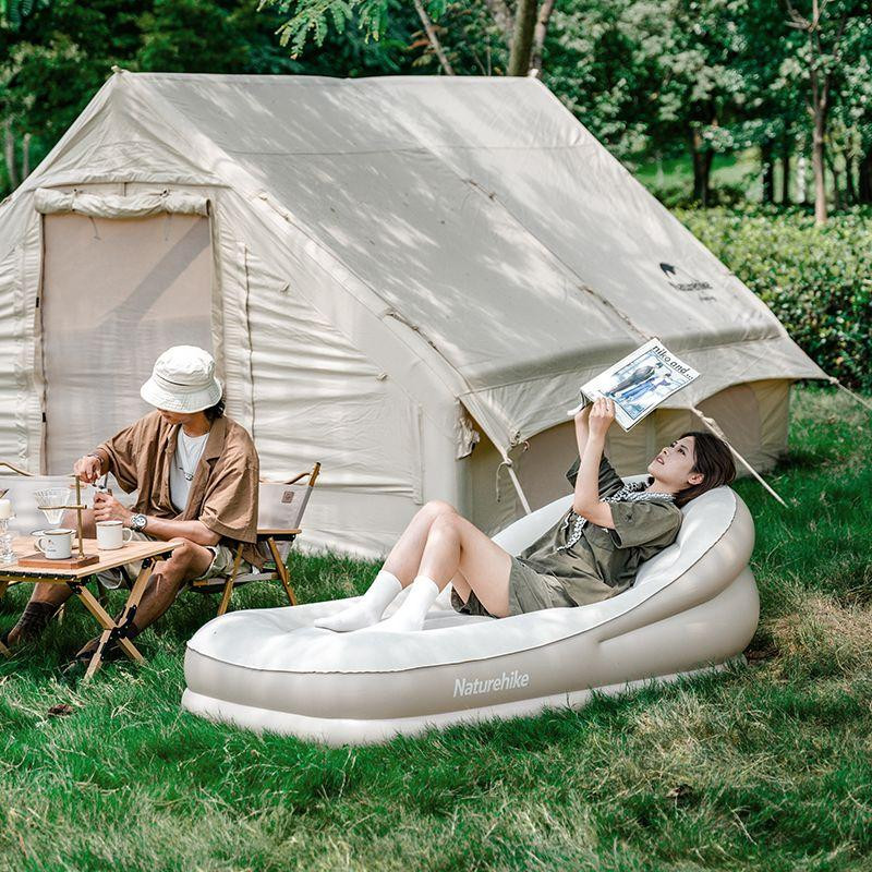 Матрац надувний одномісний з підголовником Naturehike CNK2300DZ020, бежевий Киев - изображение 3