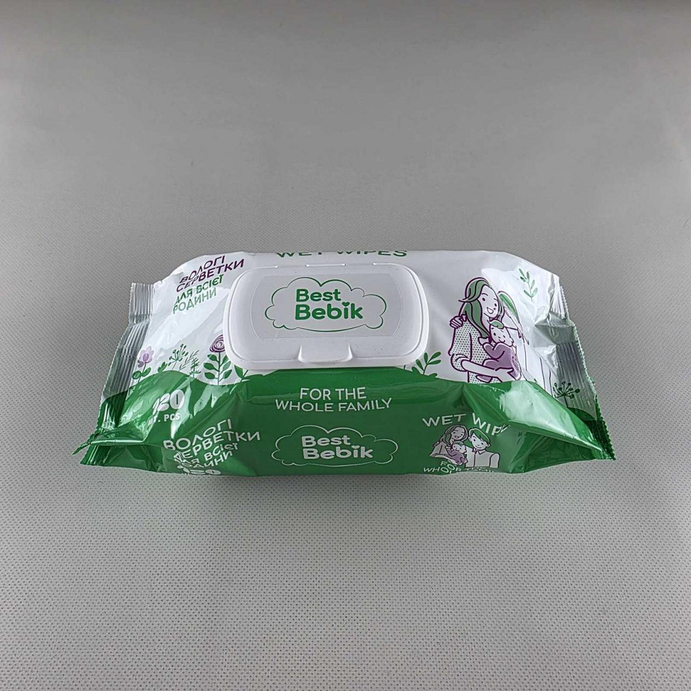 Влажная салфетка 120 шт с клапаном «Best Bebik» для всей семьи (038) (1 пачка) Харьков - изображение 2