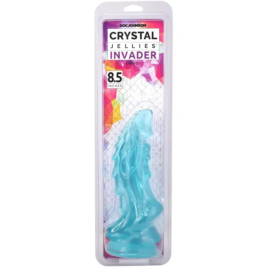 Фентезійний фалоімітатор Doc Johnson Crystal Jellies - Invader Dong 8.5 Inch - Teal Львів - фото 5