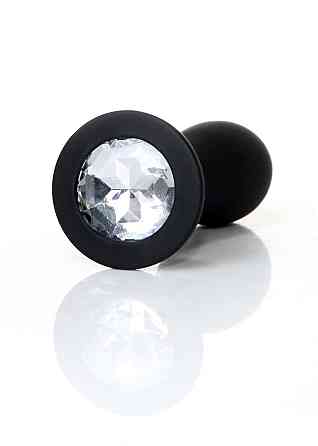 Анальна пробка - Jewellery Silicone Black Plug M Clear Sex Aura Київ
