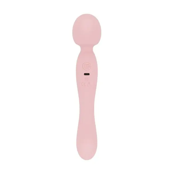 Двусторонний массажер-вибратор Good Vibes Only – SIMI Double-Sided Wand Vibrator Soft Silicone – Pink Львов