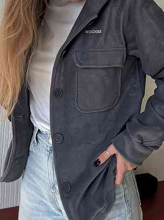 Жіноча стильна тепла сорочка з ґудзиками-поліс Сірий Одеса