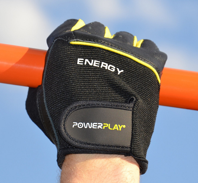 Рукавички для фітнесу PowerPlay 9058 Energy чорно-жовті M Кам'янське - фото 10