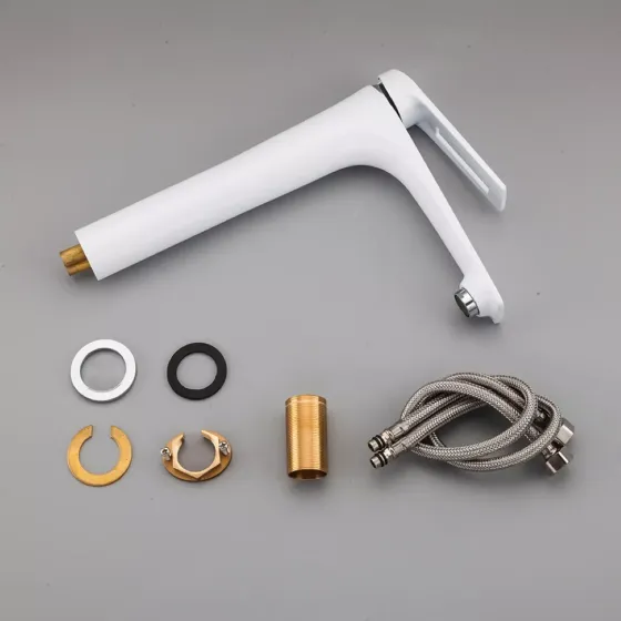 Змішувач для раковини високий Frap F1052-54 білий/хром Київ