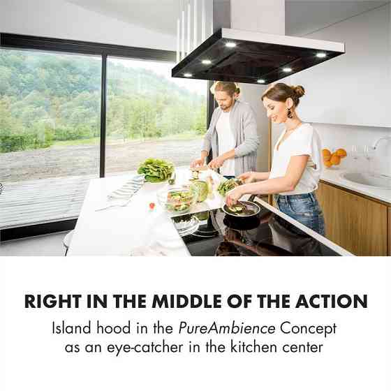 Острівна витяжка Valeria 90 см 6503/год витяжка touch LED скло неіржавка сталь чорний (Німеччина, читати Рівне