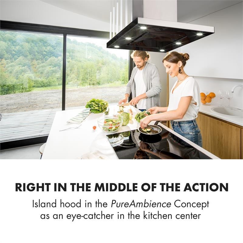 Острівна витяжка Valeria 90 см 6503/год витяжка touch LED скло неіржавка сталь чорний (Німеччина, читати Рівне - фото 2