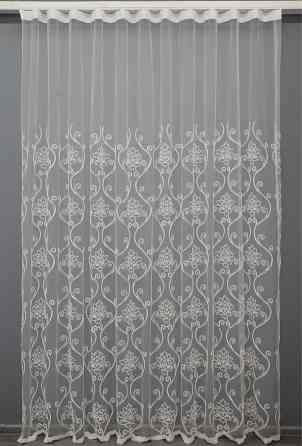 Тюль фатин с вышивкой, цвет белый 1419т Киев