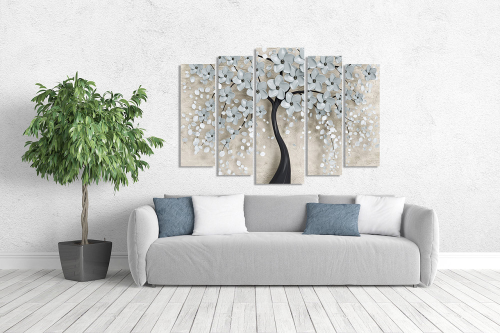 Модульна картина у вітальню/спальню Дерево сакураLM007_5 90х132 см Київ - фото 3