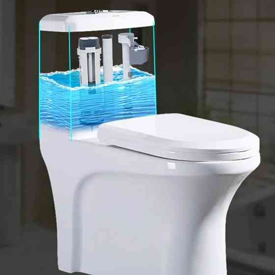 Комплект в зборі до бачка унітазу, зливний клапан, клапан заповнення, низ (00287646) Київ