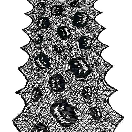 Скатертина на Хелловін Гарбузи 180 на 40 см чорний Київ