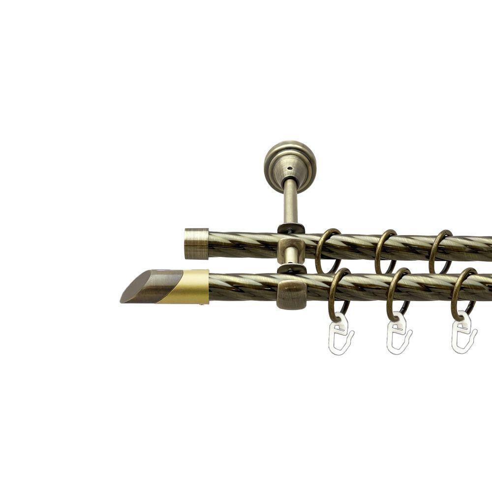 Карниз Orvit Луна металевий дворядний відкритий скручена труба кільце металеве Антик 16\16 мм 160 см Львов - изображение 1