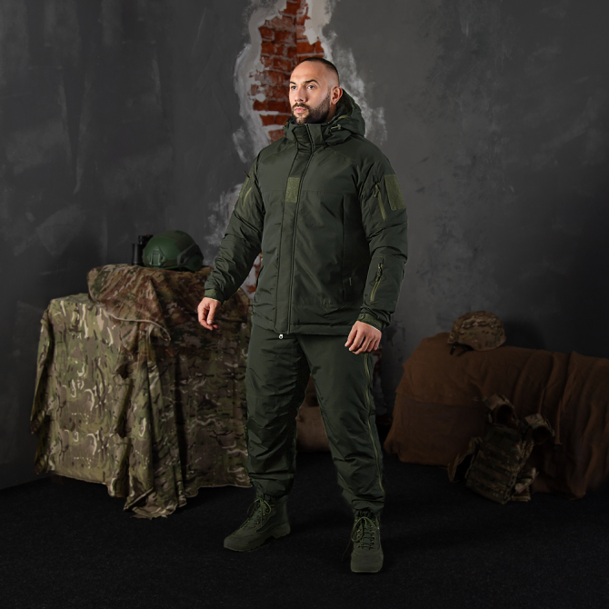 Зимние военные мембранные штаны Defender 7 level (Оливковые) размер 2XL Винница - изображение 11