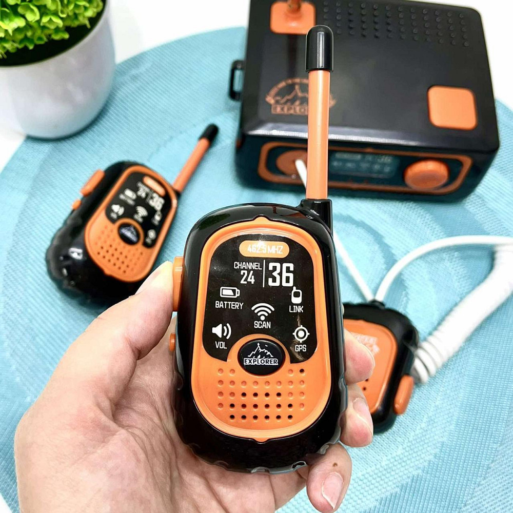 Набір Рацій дитячий 2 шт станція звук світло Чорно-жовтогаряча (ZR302A-2B) Чернігів - фото 5