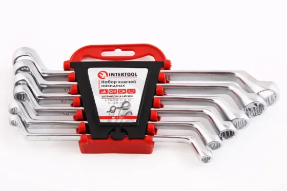 Набір ключів накидних кривих 6 ед. Intertool (6-17м) Вінниця