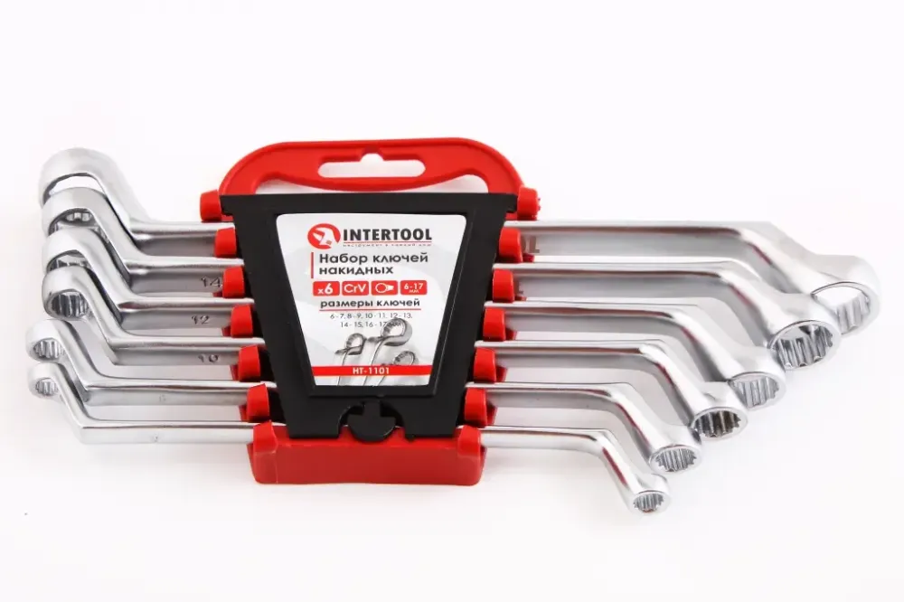 Набор ключей накидных изогнутых  6 ед. Intertool (6-17мм) Винница - изображение 1