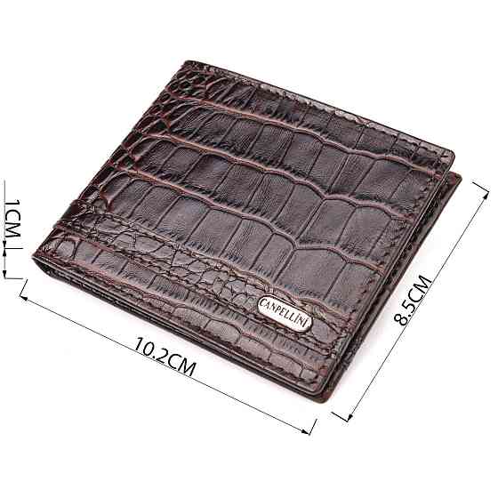 Зажим из натуральной фактурной кожи CANPELLINI 21519 Коричневый Киев