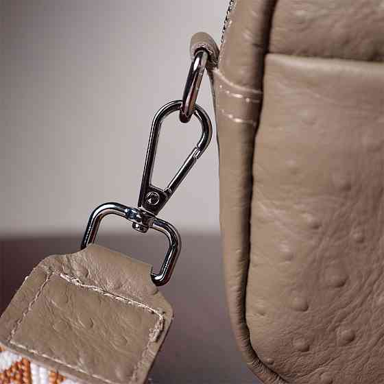 Стильна сумка для жінок із фактурної натуральної шкіри Бежева (Vintage) Київ