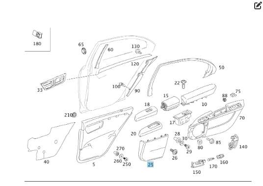 Mercedes-Benz  A2217370288 7G50 Накладка динаміка сіра на карті задніх правих дверей S-class short W221 S-class long V221 Одеса