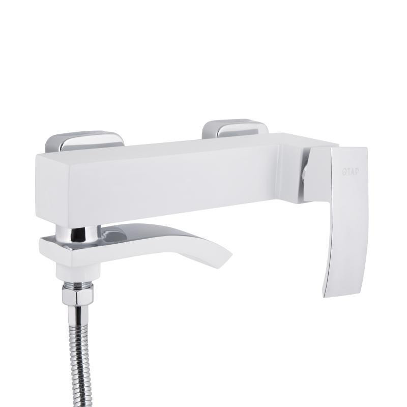 Смеситель для ванны с поворотным изливом, c душевым гарнитуром Qtap Swan Cascada QTSWA260CRW45569 Chrome/White Харьков - изображение 4