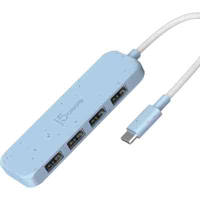 Концентратор J5create USB-C to 4xUSB-A 3.2 10Gbps cyan (JCH341EC-N) Винница