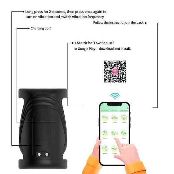 Смарт насадка на пеніс із вібрацією Black Velvets Sleeve чорний Вінниця