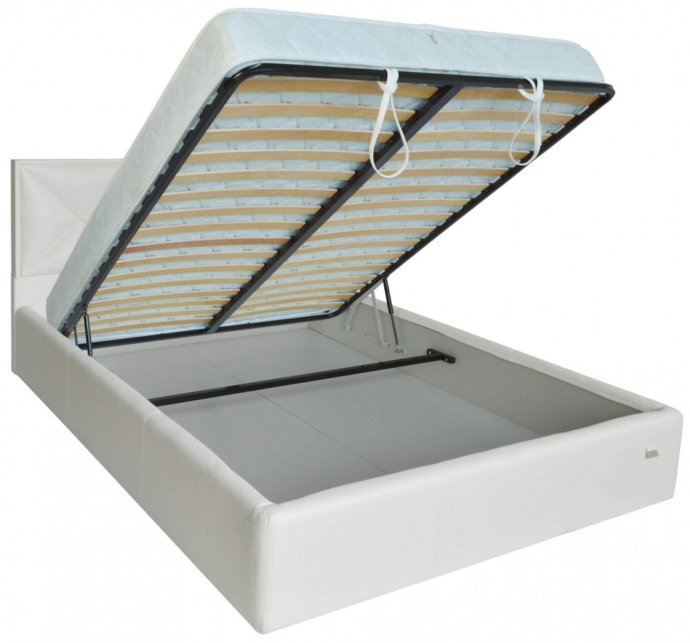 Кровать Двуспальная Leeds Comfort 160 х 200 см Boom 01 С подъемным механизмом и нишей для белья Белый Днепр - изображение 18