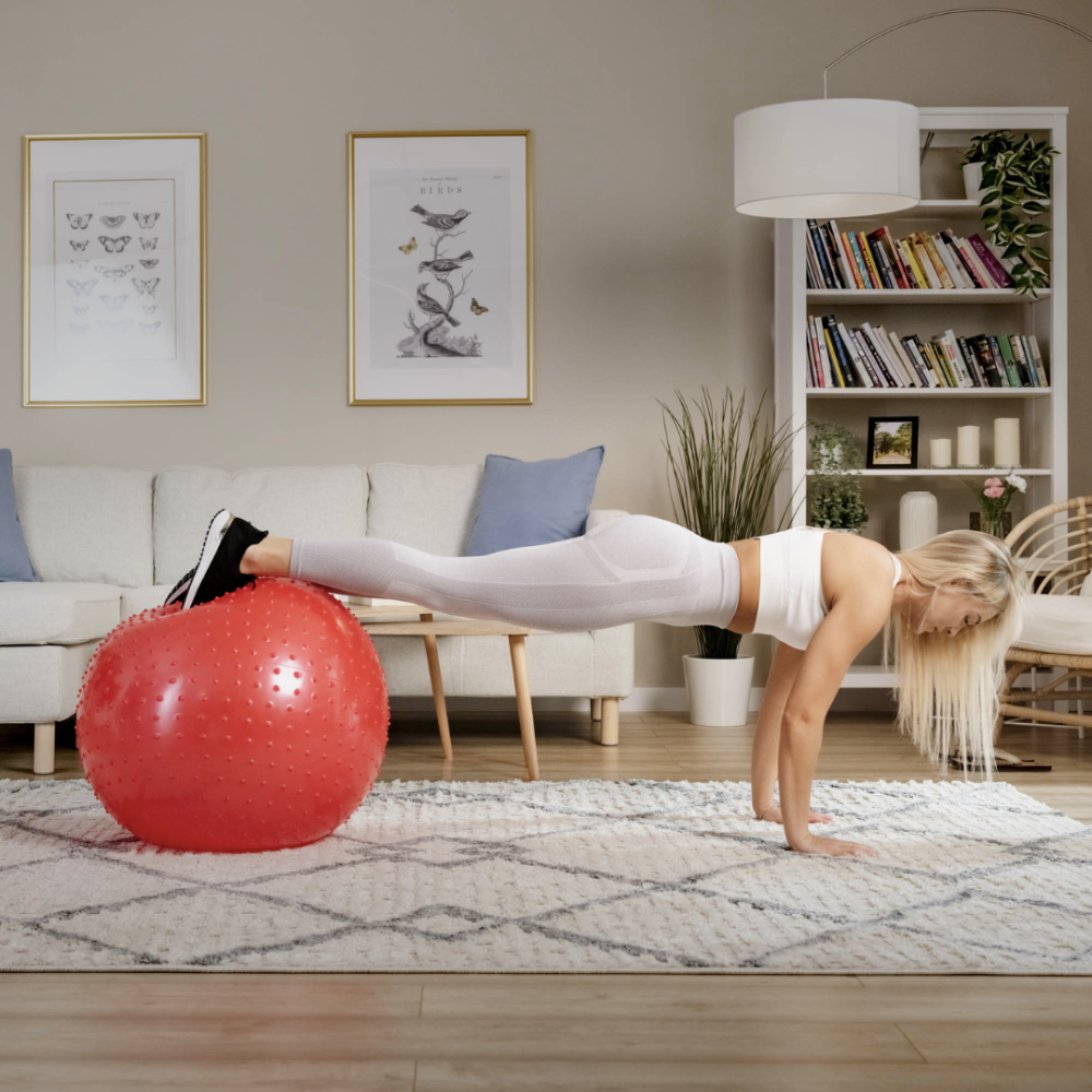 Фітбол масажний Hop-Sport 65см червоний + насос Київ - фото 7