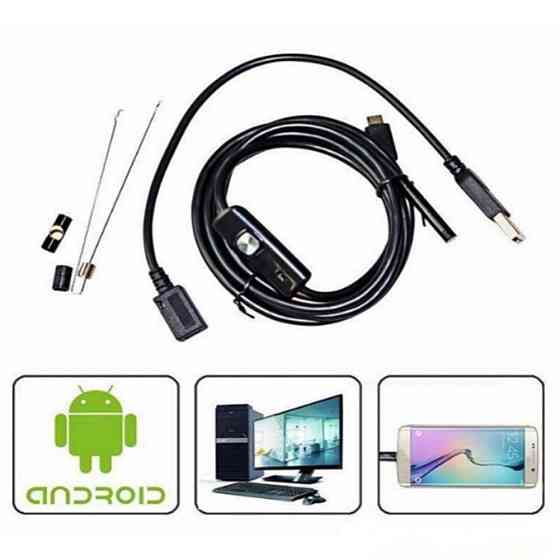 Ендоскоп-USB для телефона Android, інспекційна гнучка камера, IP67 вологозахист, підсвітка, 1м Харків