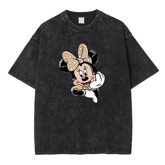 Футболка оверсайз винтаж с принтом Черный Минни-бант Харьков