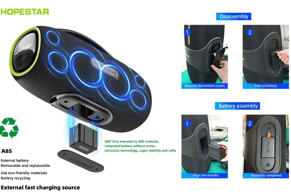 Колонка Hopestar A85 30000mAh 400W Bluetooth RGB караоке. Харків - фото 3