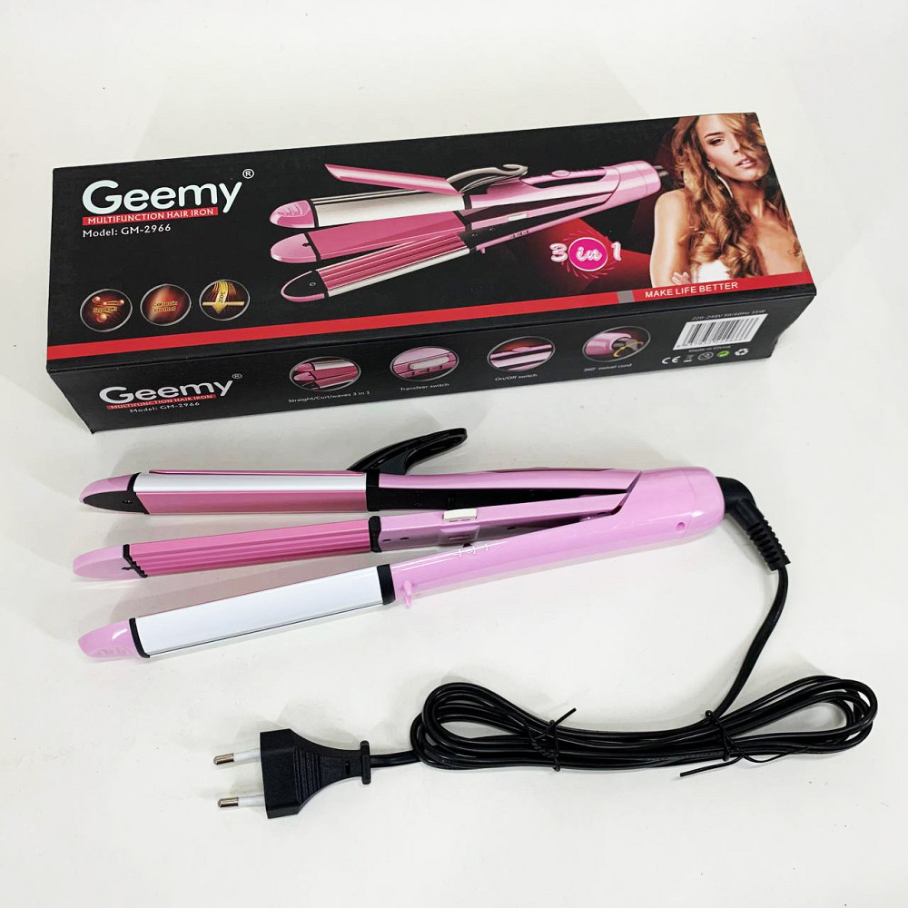 Праска для догляду за волоссям GEMEI GM-2966 3 в 1, Праска для волосся вузька Випрямляч щипці KA-48 Львів - фото 10