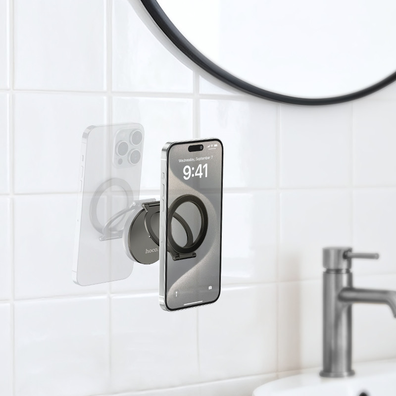 Автотримач для телефона HOCO H102 Whale magnetic ring holder(multi-scene) Metal Grey Одеса - фото 20