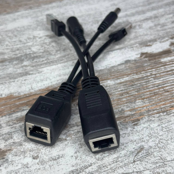 Сплиттер PoE для камер видеонаблюдения CCTV, Ethernet 5.5×2.1 мм, комплект 2 шт Киев