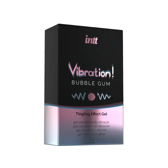 Рідкий вібратор Intt Vibration Bubble Gum (15 мл), густий гель, дуже смачний, діє до 30 хвилин Львів