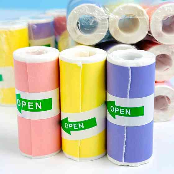 Самоклеючий термопапір для міні-принтера (57x25мм) 3 кольори / Набір кольорового паперу для термопринтера Київ