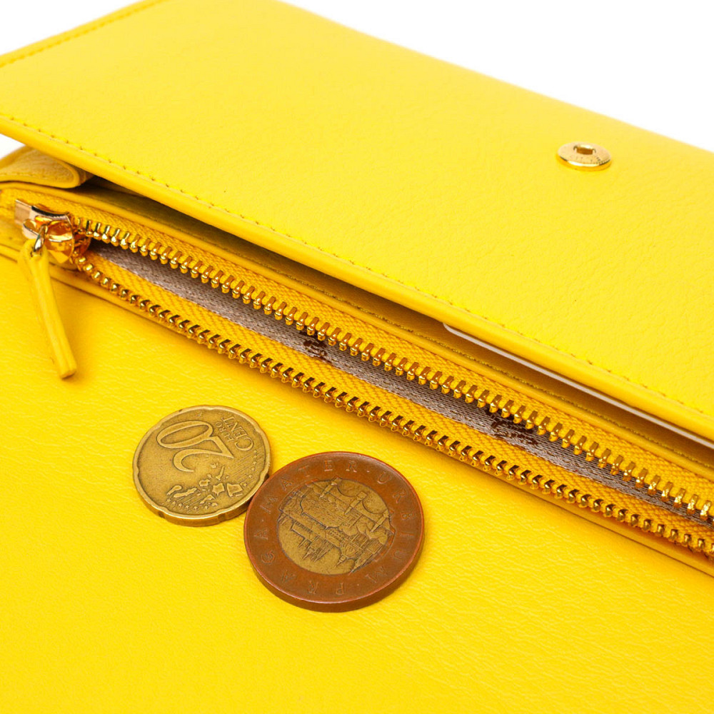 Яскраве жіноче велике портмоне з натуральної шкіри Tony Bellucci 21975 Жовтий Київ - фото 7