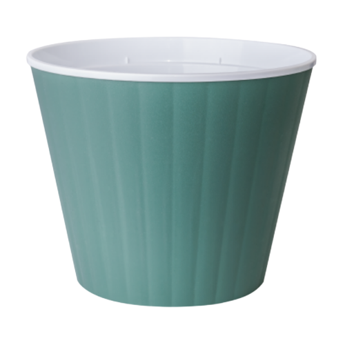 Вазон Ібіс з подвійним дном 17,9*14,7см зелений/білий Алеана Житомир - изображение 1