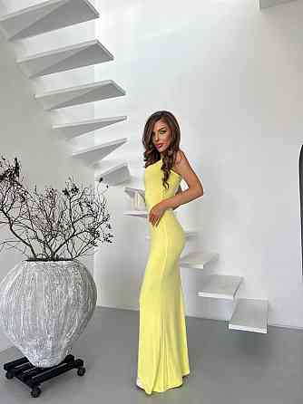Женское романтичное элегантное, длинное платье турецкое вискоза Лимонный, 44/46 Одесса