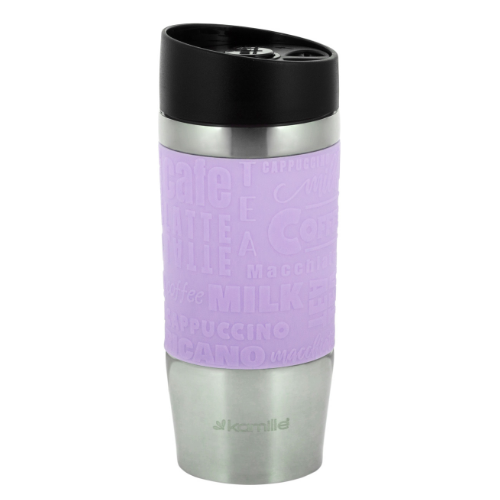 Термочашка 280мл з TPR вставкою нержавіюча сталь (ментол.,блакитний,ліловий,сірий) Kamille 2152 Житомир - изображение 10