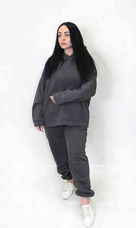 Женский спортивный теплый костюм трехнитка на флисе Графитовый XS-S Харьков