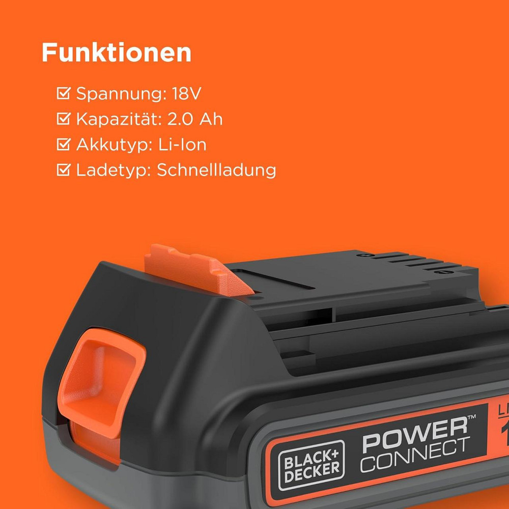 Аккумулятор Black+Decker 18V, 2.0AH, литий-ионный для электроинструментов POWERCONNECT, BL2018-XJ, Li-Ion Киев - изображение 4