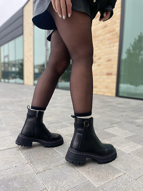 Olli Жіночі черевики OLLI чорні натуральна шкіра з хутром висота 15см (K-46-Астра 5290) 37р.38р Коломыя - изображение 9