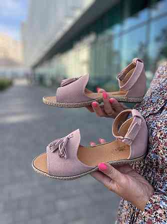 M.KRAFT Босоніжки жіночі пудрові літні M.KRAFT 0532 натуральна замша / Замшеві босоніжки на низ Коломыя