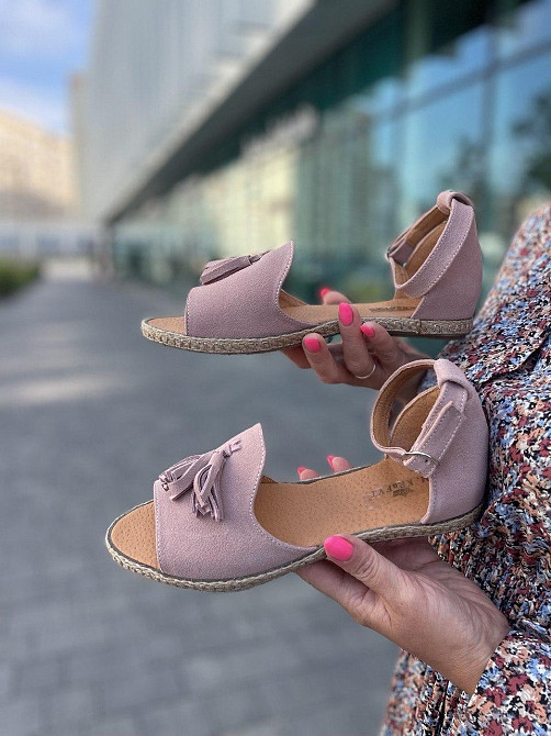 M.KRAFT Босоніжки жіночі пудрові літні M.KRAFT 0532 натуральна замша / Замшеві босоніжки на низ Коломыя - изображение 2