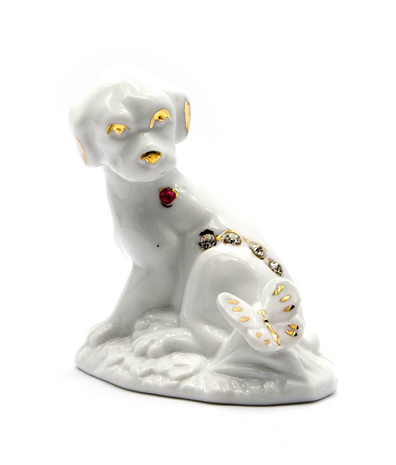 Фигурка Щенок с бабочкой фарфор Киев - изображение 1