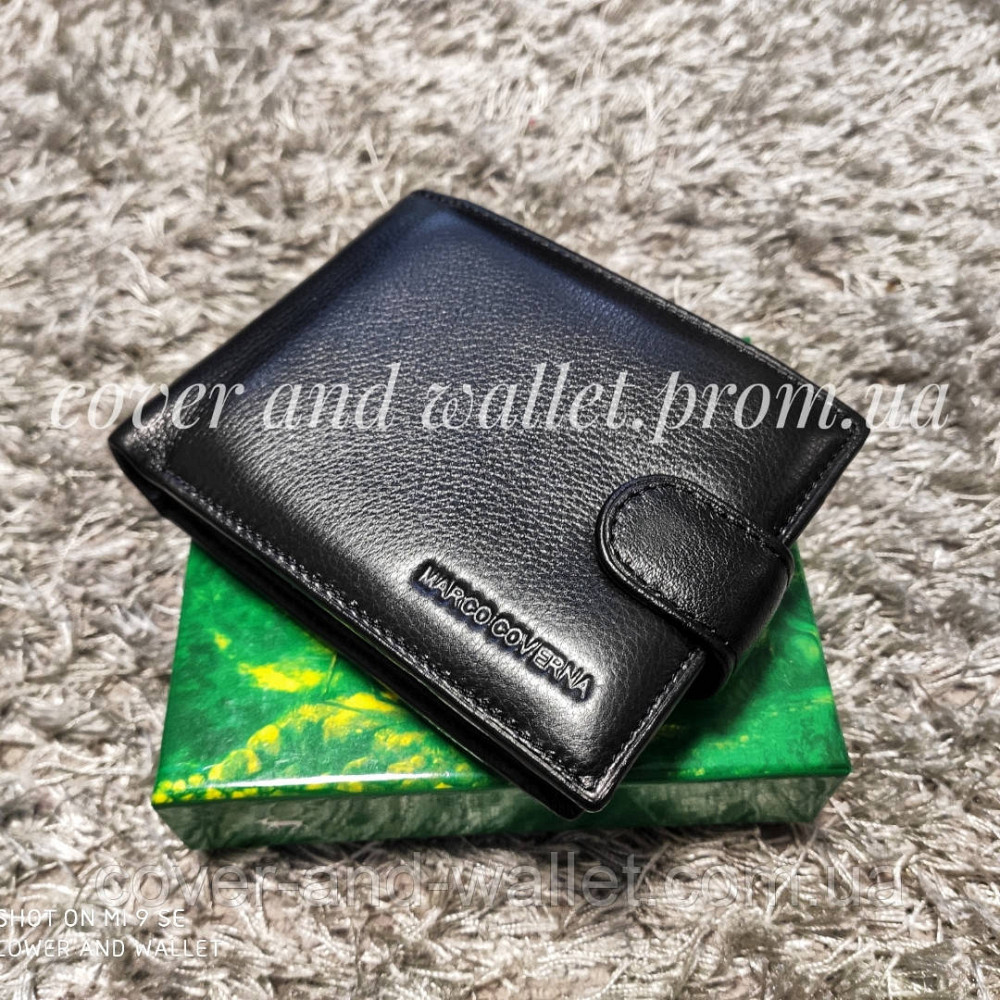 Стильный кожаный мужской кошелек с визитницей на застежке Marco Coverna Киев - изображение 1